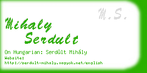 mihaly serdult business card