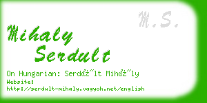 mihaly serdult business card